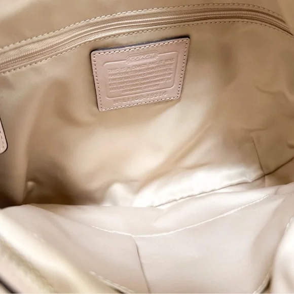 Coach Kristin Woven Leather Hobo Shoulder Bag Tuberose Pink - Picture 11 of 12